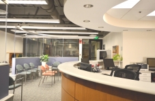 A view of the receptionist's area at MedPeds