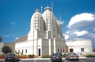 An exterior view of the Shree Swaminarayan Temple Complex