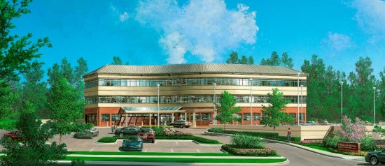 An exterior rendering of the Pin Oak Medical Office Building