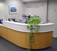 The receptionist desk at the Endoscopy Surgery Centre of Maryland - North