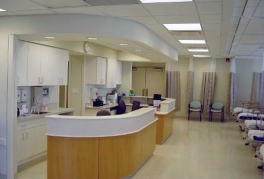A view of the nurses' station in the patient area